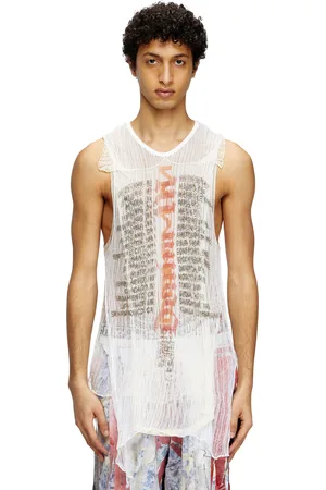 Diesel Knitted tank top with distressing Knitwear Man