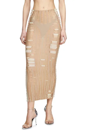 Diesel Seamless midi skirt with lingerie illusion Skirts Woman