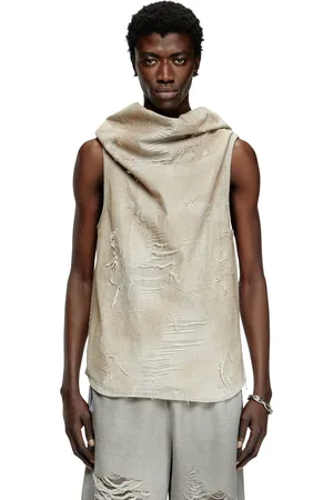 Diesel Muscle Tee in micro-distressed jacquard denim T-Shirts Man