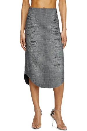 Diesel Checked skirt with distressed effect Skirts Woman