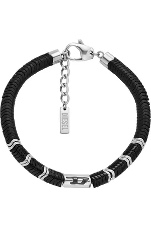 Diesel Hematite Beaded Bracelet Bracelets Unisex