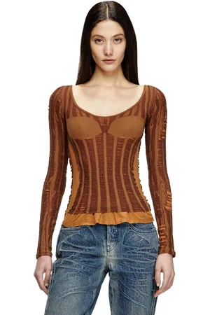 Diesel Seamless top with lingerie illusion Knitwear Woman
