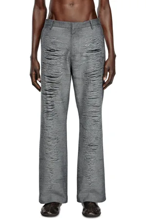 Diesel Checked pants with slashed front Pants Man