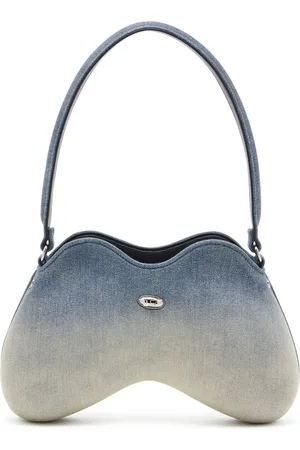 Diesel Double-D-Shoulder bag in solarised denim Shoulder Bags Woman