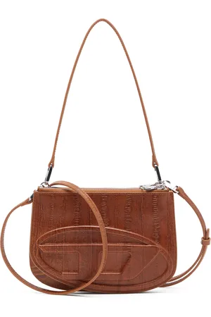Diesel 1DR Twin-Double-pouch shoulder bag in printed leather Shoulder Bags Woman