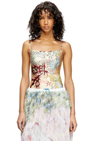 Diesel Bodysuit with tattoo print T-Shirts Woman