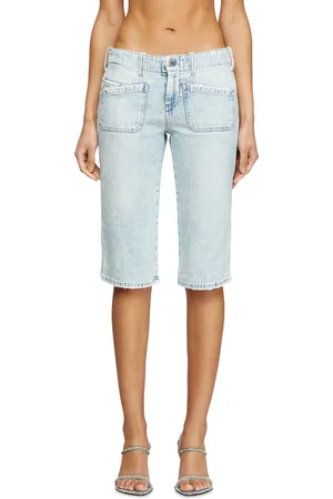 Diesel Capri shorts in herringbone denim Shorts Woman