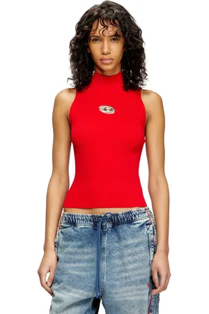Diesel Ribbed-knit turtleneck top Tops Woman