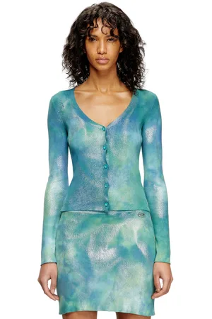 Diesel Cardigan in metallic solarised knit Knitwear Woman