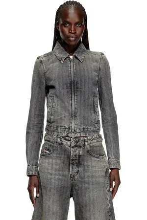 Diesel Jacket in herringbone denim Denim Jackets Woman