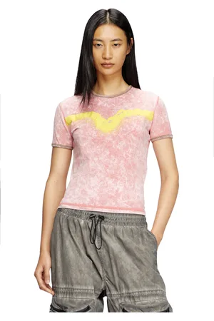 Diesel Slim fit T-shirt with Oval D puff print T-Shirts Woman