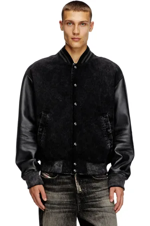 Diesel Denim and leather bomber jacket Leather jackets Man