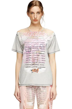 Diesel Crew neck T-shirt with lyrics print T-Shirts Woman