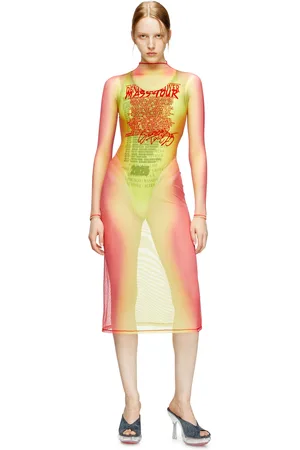 Diesel Layered midi dress with lyrics print Dresses Woman