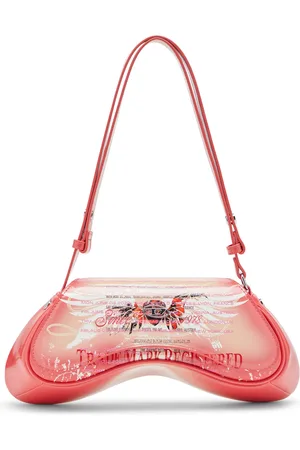 Diesel Play-Shoulder bag in printed glossy PU Shoulder Bags Woman