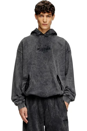 Diesel Gathered acid-wash hoodie Sweaters Unisex
