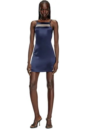 Diesel Short dress in satin, knit and tulle Dresses Woman