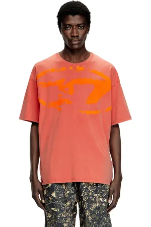 Diesel Acid-wash T-shirt with flocked Oval D logo T-Shirts Man