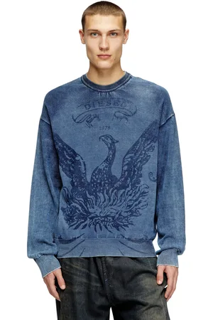 Diesel Indigo jumper with Phoenix logo Knitwear Man