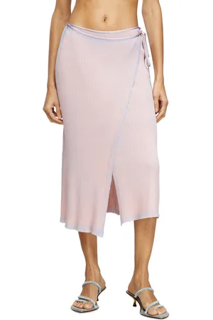 Diesel Wrap skirt in double-dyed rib-knit Skirts Woman