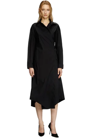 Diesel Wrap shirt dress in cotton-blend poplin Dresses Woman