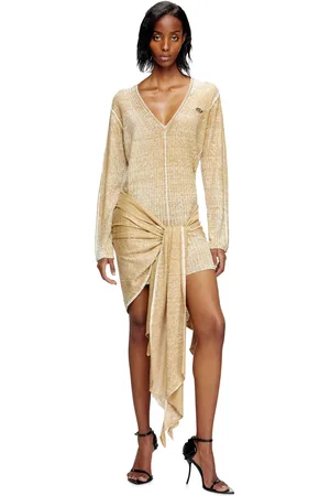 Diesel Knitted dress with hip tie Dresses Woman