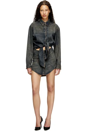 Diesel Dress in fluid denim Dresses Woman