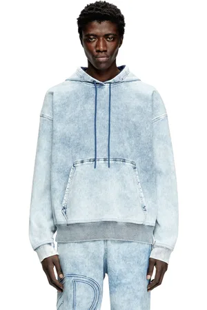 Diesel Hoodie in marbled denim Sweaters Unisex