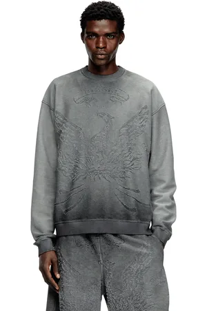 Diesel Faded sweatshirt with devoré Phoenix logo Sweaters Man