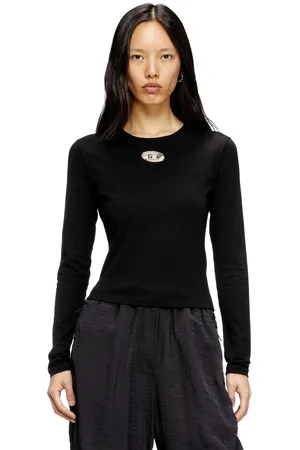 Diesel Long-sleeve top with Oval D cut-out T-Shirts Woman