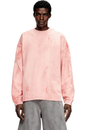 Diesel Cracked-effect sweatshirt with micro logo Sweaters Man