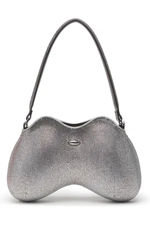 Diesel Double-D-Shoulder bag with all-over crystals Shoulder Bags Woman