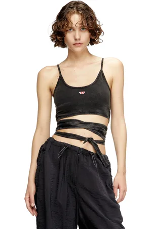 Diesel Denim-look vest top with wrap ties T-Shirts Woman