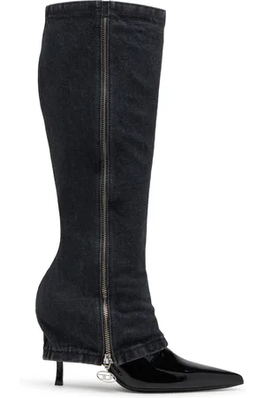Diesel D-Venus-Stiletto knee boots with jean trompe l