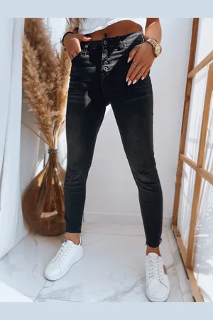 D-Street Jeansy damskie KAMELIA czarne UY1381