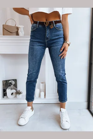 D-Street Spodnie damskie jeansowe mom fit DETROID ciemnoniebieskie UY1750