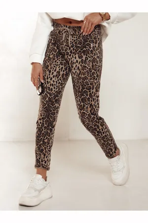 D-Street Spodnie damskie oversize LEOPRINT dresowe w panterkę UY2276