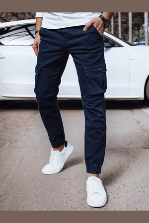 D-Street Spodnie męskie bojówki typu jogger granatowe UX4136