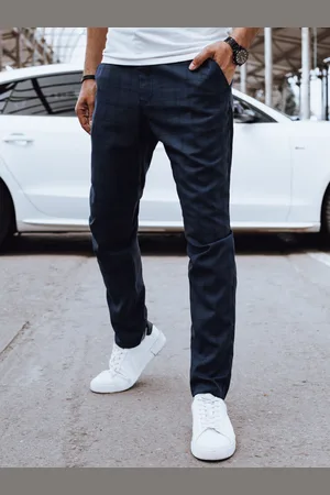 D-Street Spodnie męskie casual ciemnogranatowe UX4381