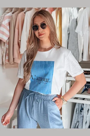 D-Street T-shirt damski LAMOUR biały RY2587