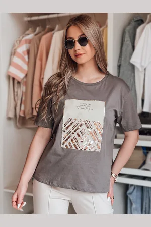 D-Street T-shirt damski CENTIA grafitowy RY2612