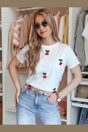 D-Street T-shirt damski CHERETTE biały RY2848