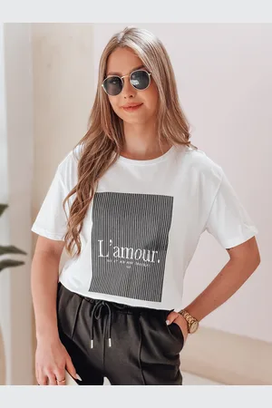 D-Street T-shirt damski LAMOUR biały RY2588