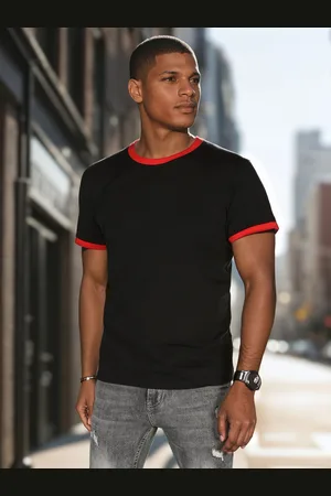 D-Street T-shirt męski basic czarny RX5659