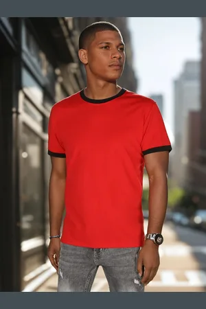 D-Street T-shirt męski basic czerwony RX5661