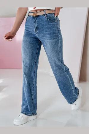 D-Street Spodnie damskie jeansowe straight VELLISATE niebieskie UY2666