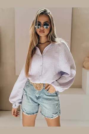D-Street Spodenki damskie jeansowe z paskiem HOT SUMMER niebieskie SY0485
