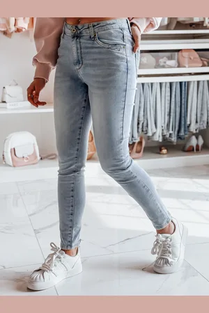 D-Street Spodnie damskie jeansowe skinny ZIPSKINS niebieskie UY2385