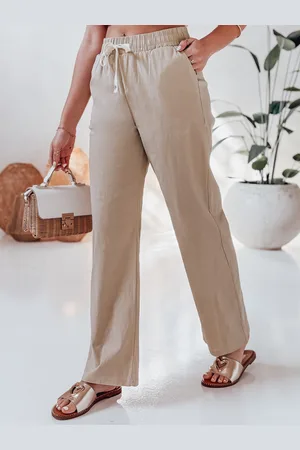 D-Street Spodnie damskie casualowe wide leg BOHO DAY khaki UY2648