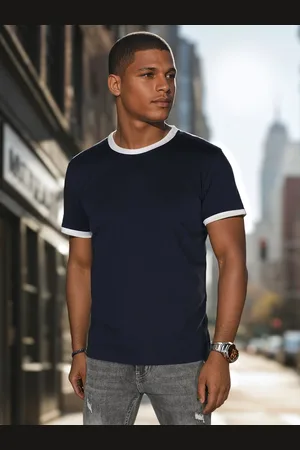 D-Street T-shirt męski basic granatowy RX5664